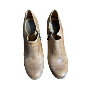 BOC Born Concept Women's Bootie Ankle‎ Shoes Leather Side Zip Brown Sz. 9.5